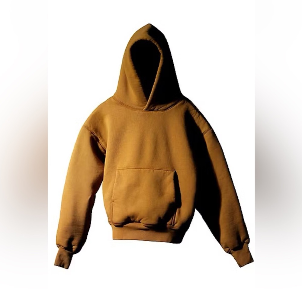 Unisex Yeezy Gap Double Layer Brown Hoodie Small Heavyweight